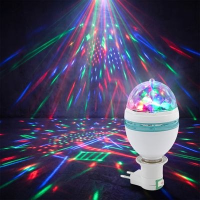 360-Degree Rotation RGB LED Disco Bulb Light